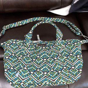 New Vera Bradley Hadley Stachel in "Rain Forest" Green and Brown Purse Handbag